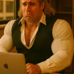 Even Geralt can get sad using a mac